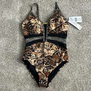 Miraclesuit Amoressa Dijon Ingot V Neck One Piece NWT